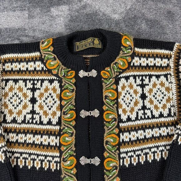 Vtg Nordstrikk Virgin Wool Cardigan Embroidered Made In Norway Women's M/L* - Picture 2 of 11